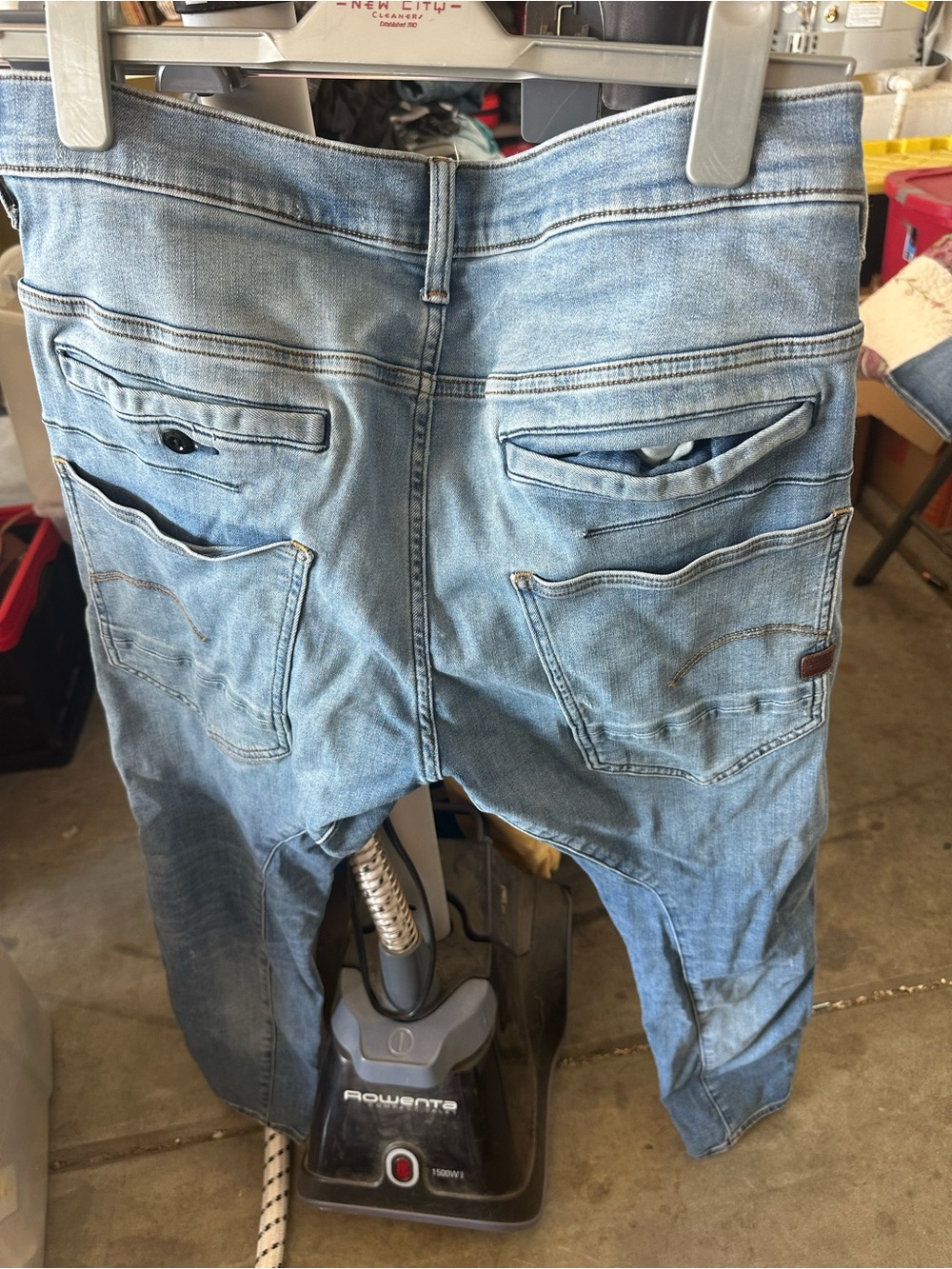 G-Star Light Blue Men's Relaxed Denim Jeans with Multiple Back Pockets